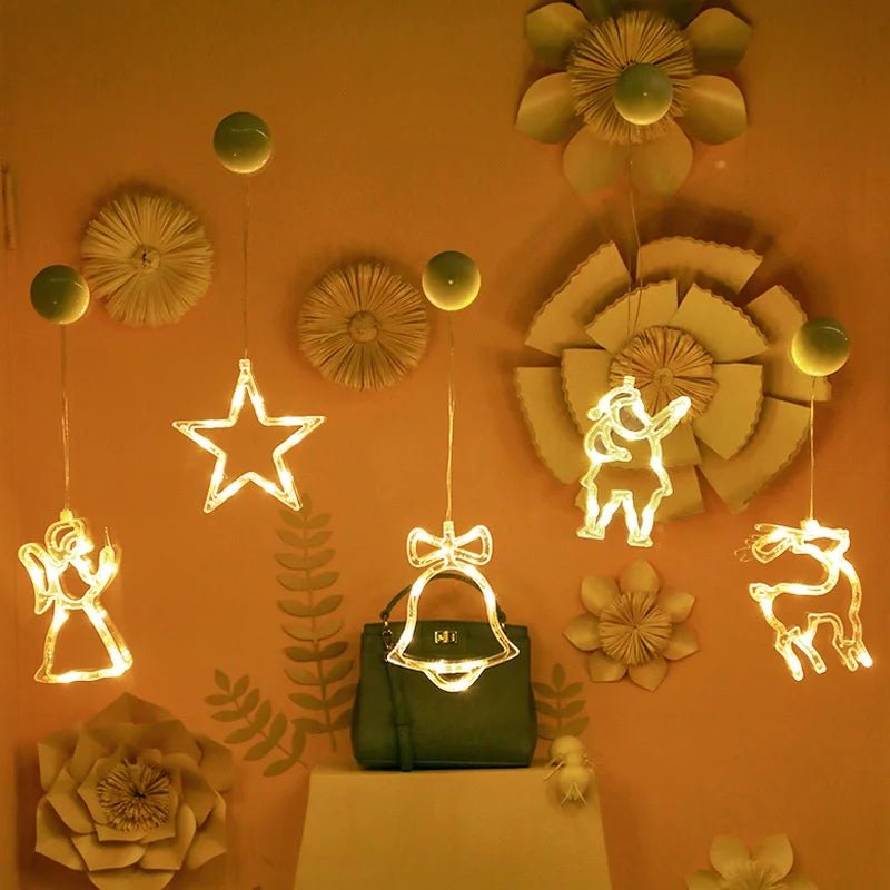 LED Christmas Lights with Suction Cups for Windows and Mirrors