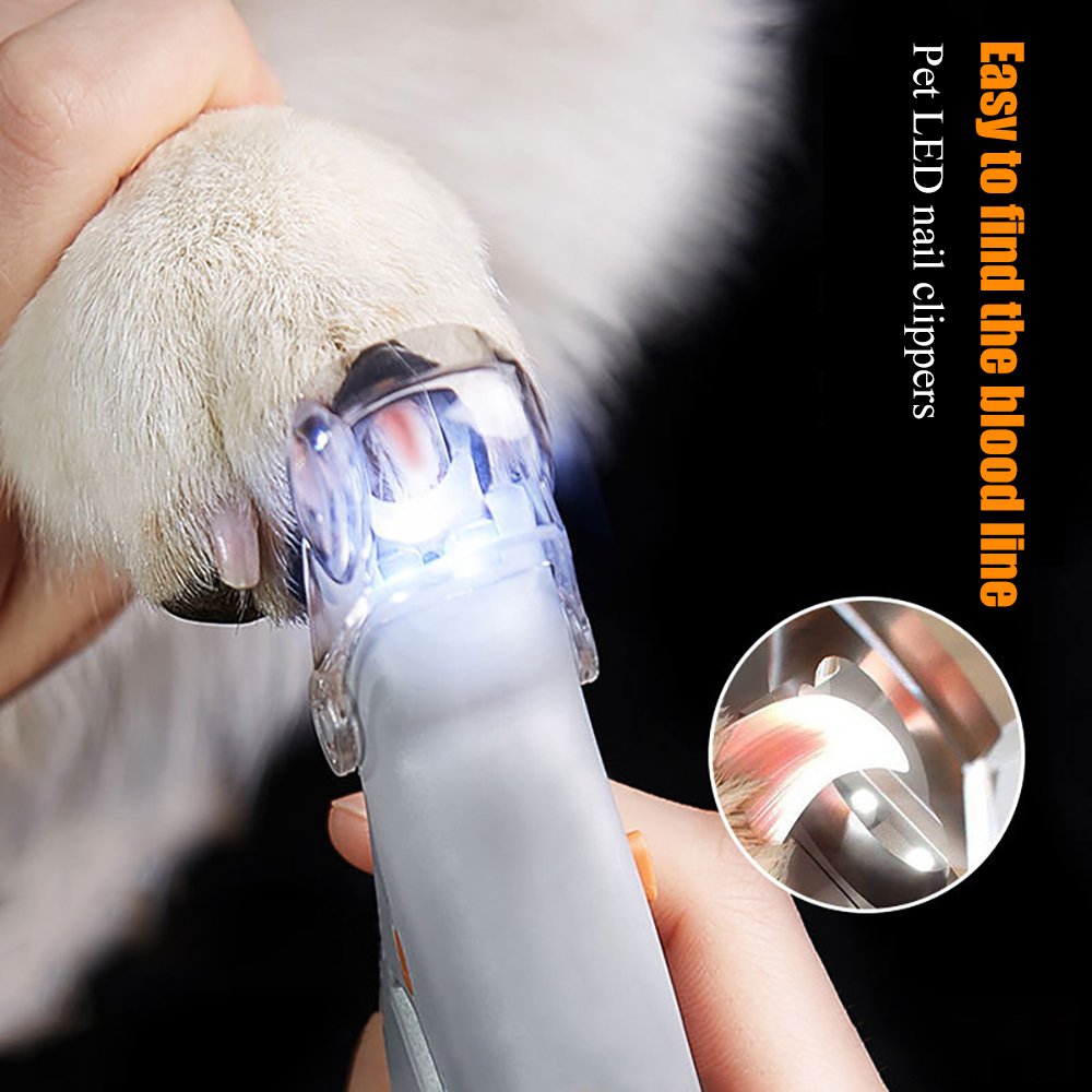 LED Dog Nail Clippers with Safety Guard & Magnifier