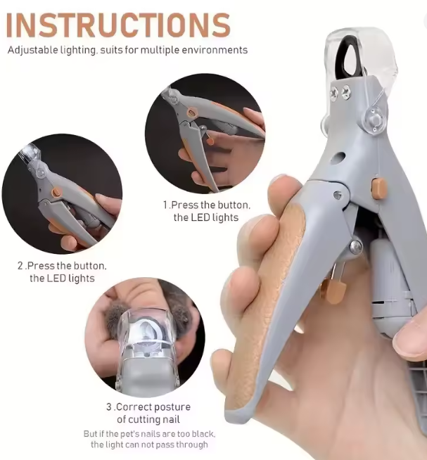 LED Dog Nail Clippers with Safety Guard & Magnifier