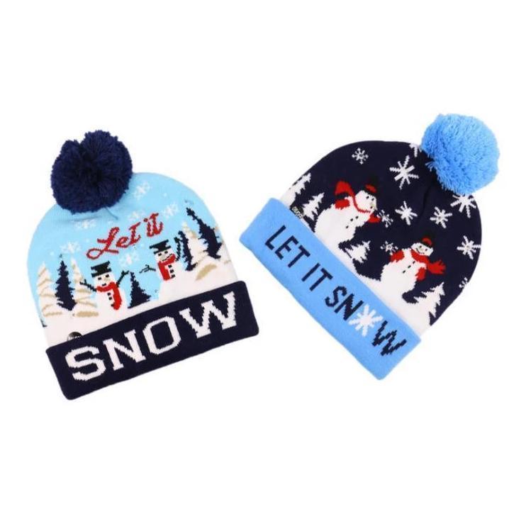 LED Light-Up Christmas Knit Beanie Hat