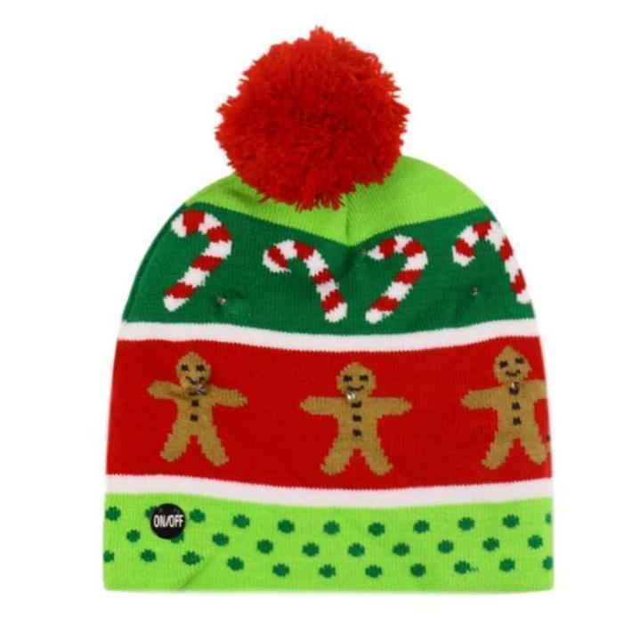 LED Light-Up Christmas Knit Beanie Hat