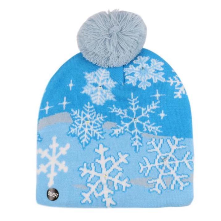 LED Light-Up Christmas Knit Beanie Hat