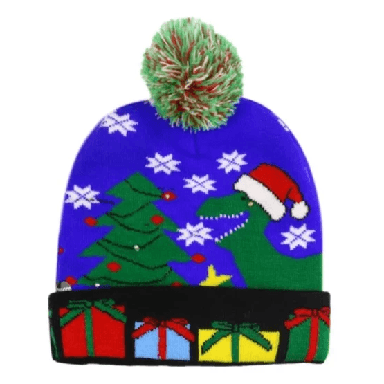 LED Light-Up Christmas Knit Beanie Hat