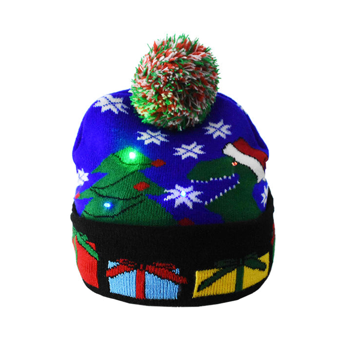 LED Light-Up Christmas Knit Beanie Hat