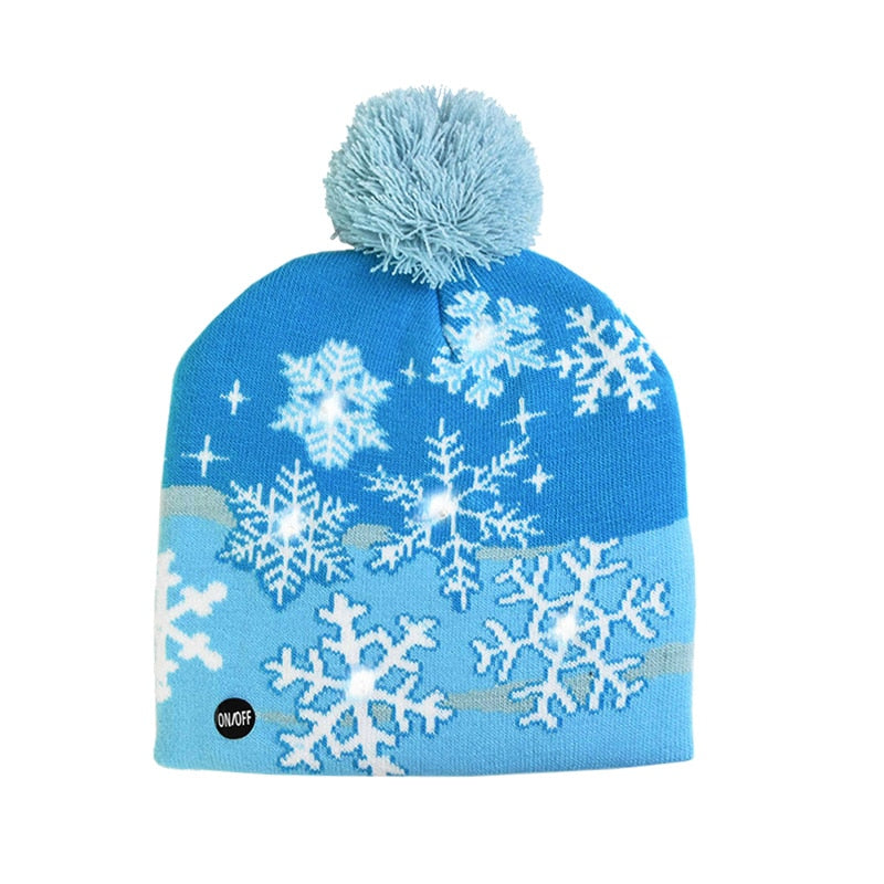 LED Light-Up Christmas Knit Beanie Hat