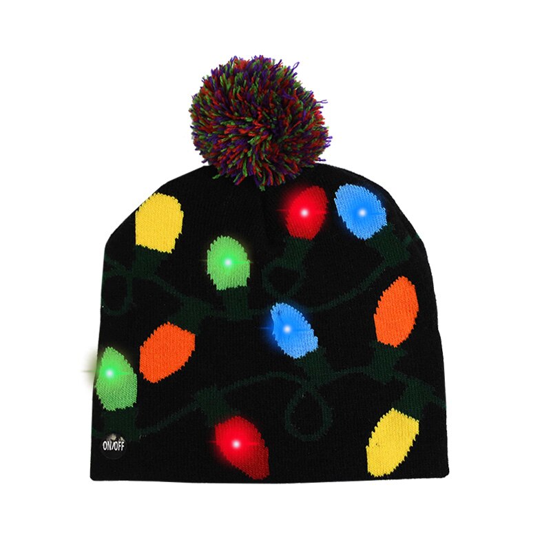 LED Light-Up Christmas Knit Beanie Hat