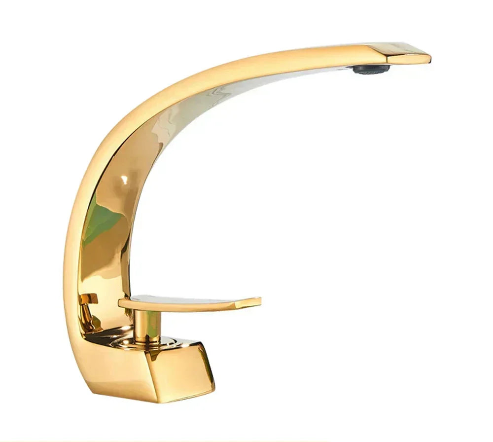 Luxurious Wall-Mounted Bathroom Faucet – Elegant Single-Handle Design