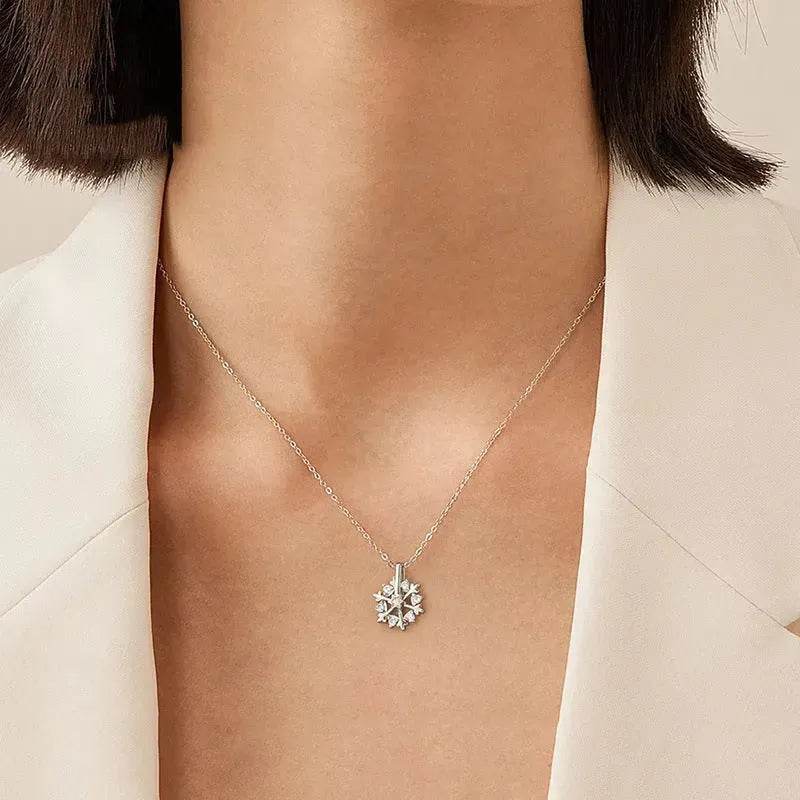 Luxury Rhinestone Snowflake Necklace