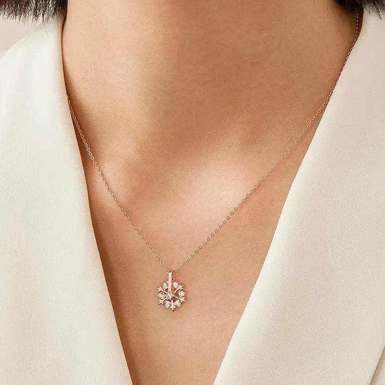 Luxury Rhinestone Snowflake Necklace