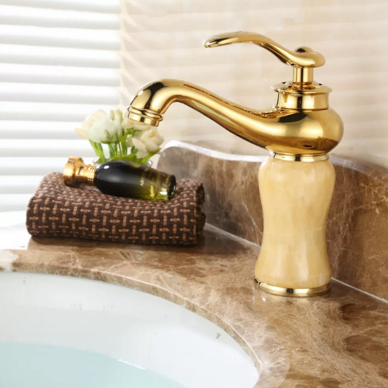 Luxury Vessel Sink Faucet with Lever Handle - Low Arc Bathroom Faucet