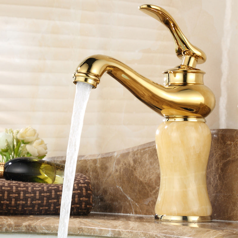 Luxury Vessel Sink Faucet with Lever Handle - Low Arc Bathroom Faucet
