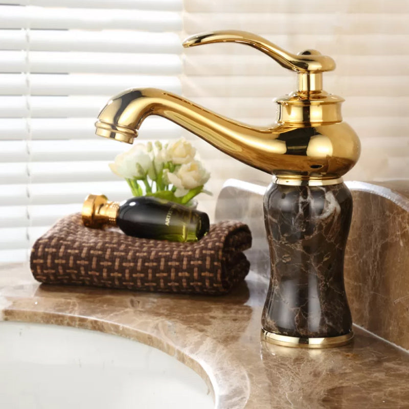 Luxury Vessel Sink Faucet with Lever Handle - Low Arc Bathroom Faucet