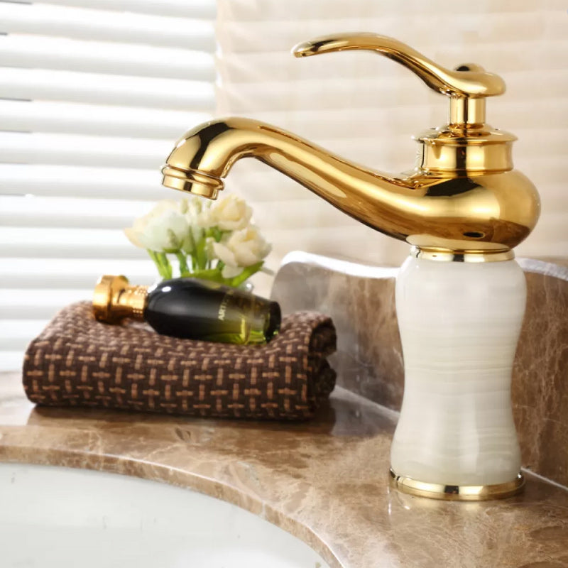 Luxury Vessel Sink Faucet with Lever Handle - Low Arc Bathroom Faucet
