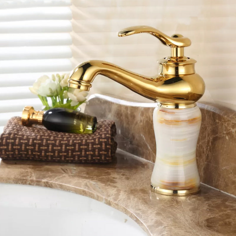 Luxury Vessel Sink Faucet with Lever Handle - Low Arc Bathroom Faucet