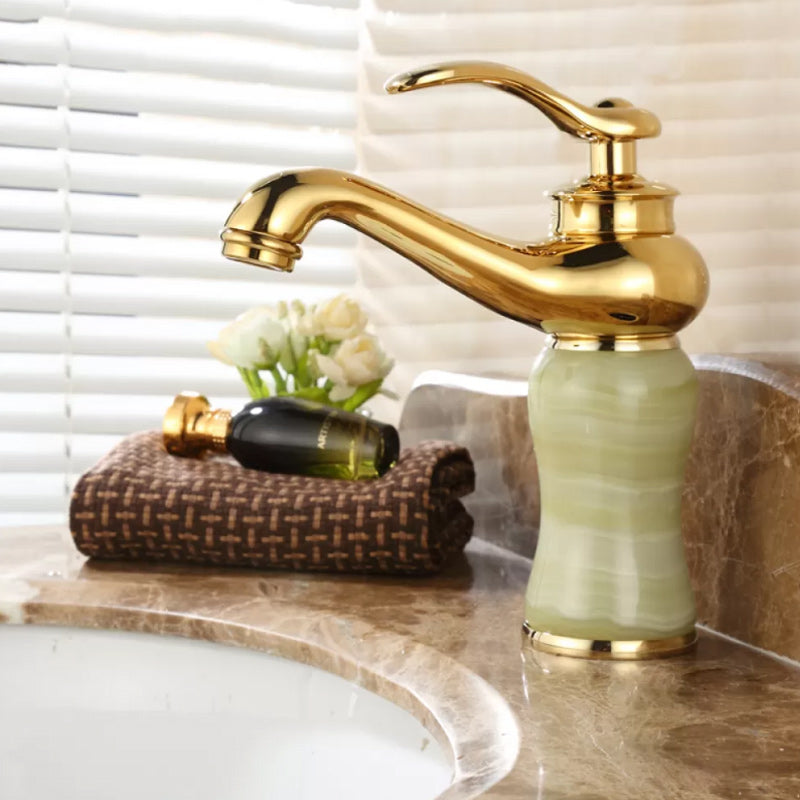 Luxury Vessel Sink Faucet with Lever Handle - Low Arc Bathroom Faucet