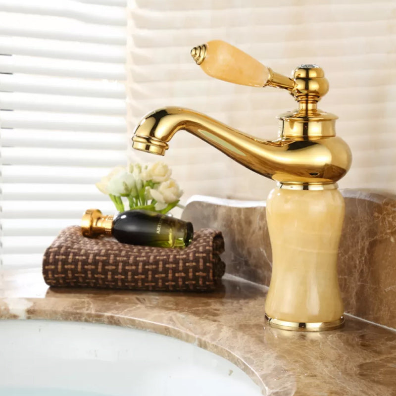 Luxury Vessel Sink Faucet with Lever Handle - Low Arc Bathroom Faucet