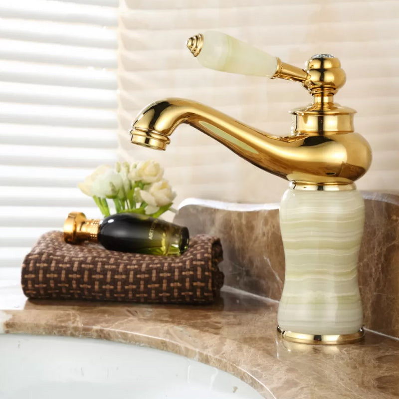 Luxury Vessel Sink Faucet with Lever Handle - Low Arc Bathroom Faucet