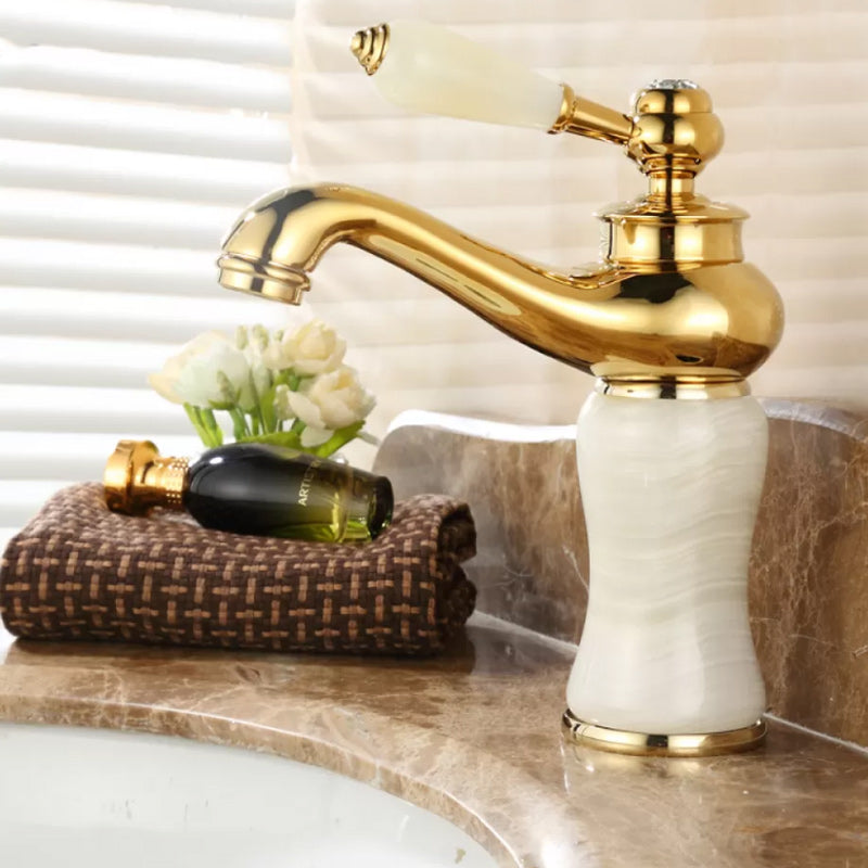 Luxury Vessel Sink Faucet with Lever Handle - Low Arc Bathroom Faucet