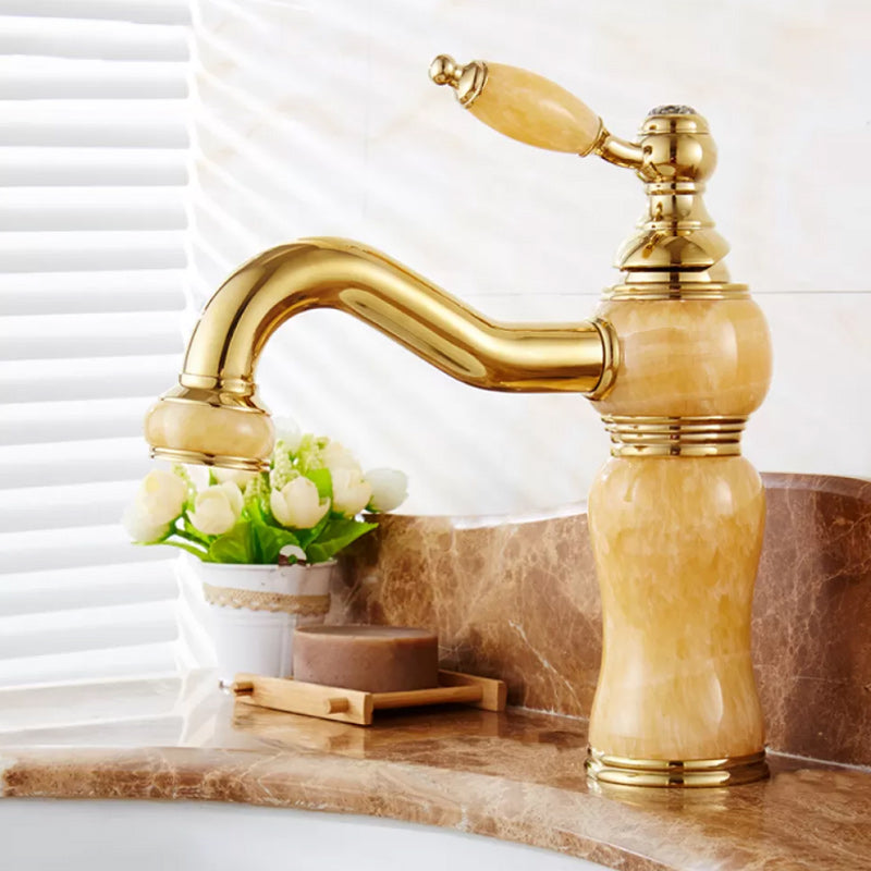 Luxury Vessel Sink Faucet with Lever Handle - Low Arc Bathroom Faucet