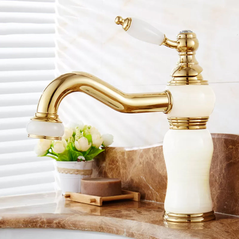 Luxury Vessel Sink Faucet with Lever Handle - Low Arc Bathroom Faucet
