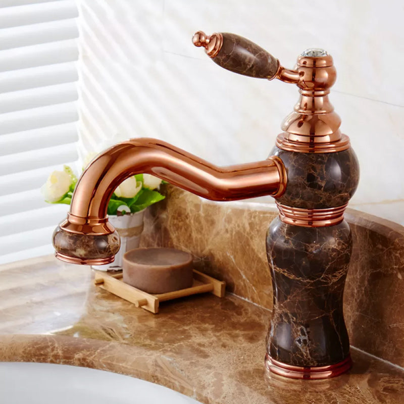 Luxury Vessel Sink Faucet with Lever Handle - Low Arc Bathroom Faucet