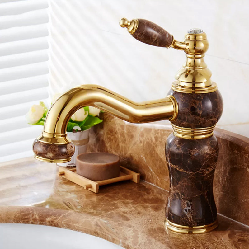 Luxury Vessel Sink Faucet with Lever Handle - Low Arc Bathroom Faucet