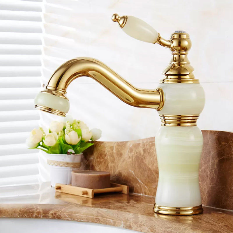 Luxury Vessel Sink Faucet with Lever Handle - Low Arc Bathroom Faucet