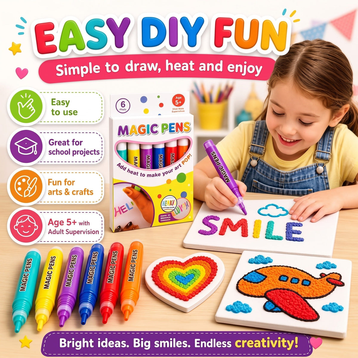 Magic Pen – Draw 3D with One Stroke! DIY Bubble Magic Drawing Pens