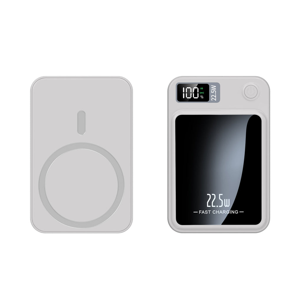 Magnetic power bank, 15 W wireless charging and 22.5 W fast wired charging, LED display, 10000 or 20000 mAh, 4 colors