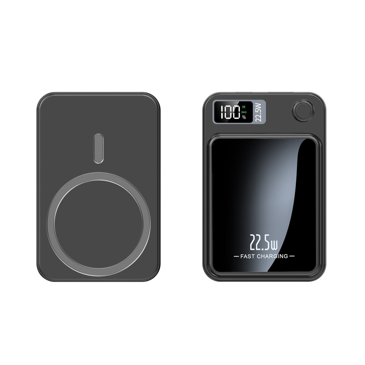 Magnetic power bank, 15 W wireless charging and 22.5 W fast wired charging, LED display, 10000 or 20000 mAh, 4 colors
