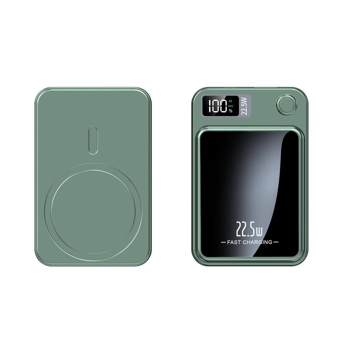 Magnetic power bank, 15 W wireless charging and 22.5 W fast wired charging, LED display, 10000 or 20000 mAh, 4 colors