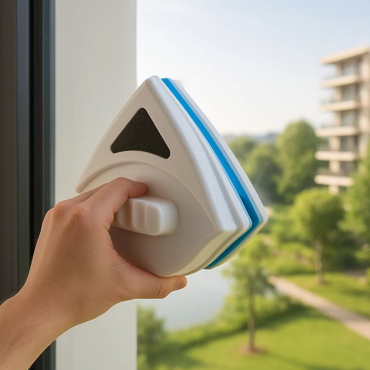 Magnetic Window Cleaner, Double-Sided for 3–8 mm Glass, Streak-Free
