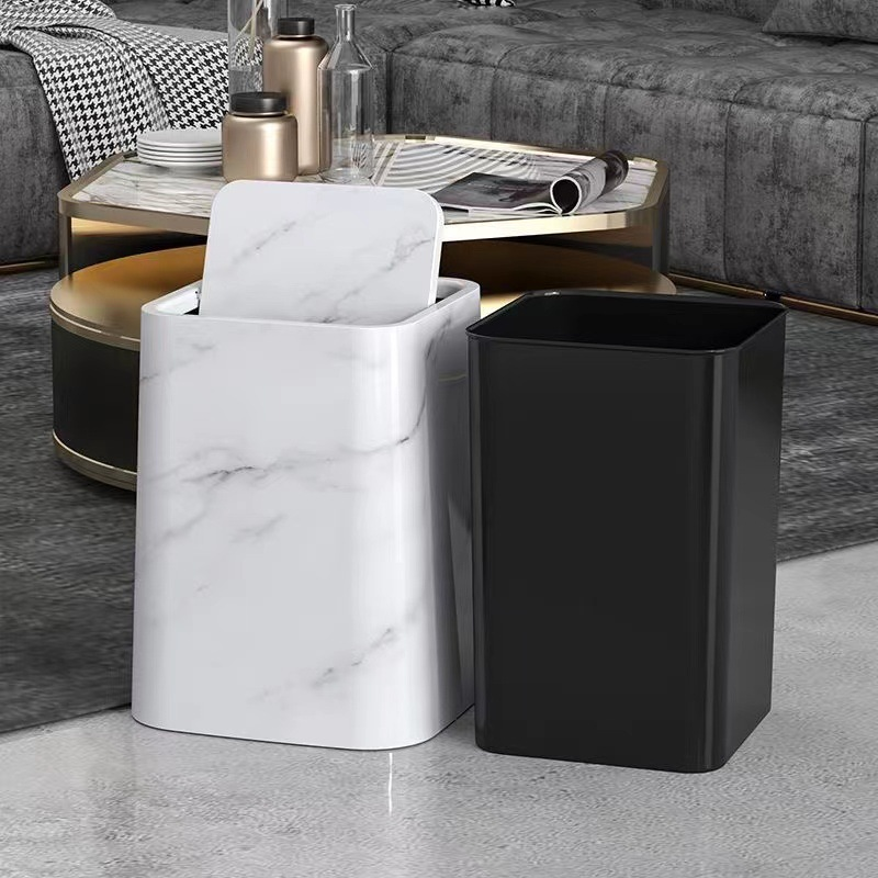 Marble Trash Can | Elegant Swivel Lid