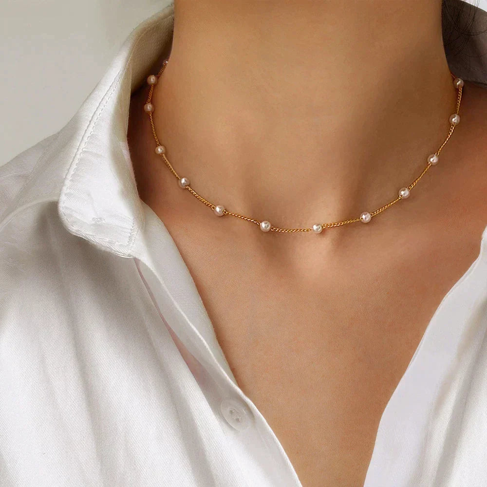 Marilena Golden Pearl Necklace