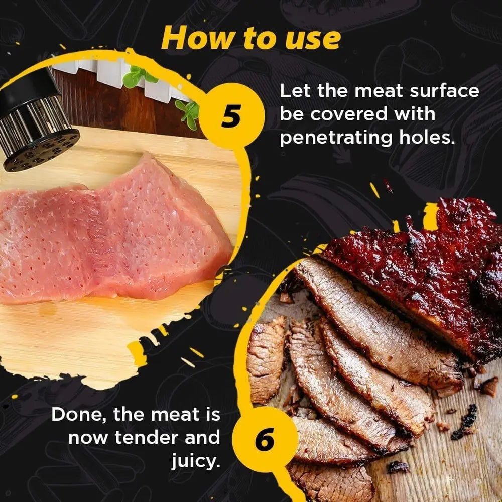 Meat Tenderizer with Stainless Steel Needle Blades – Tender, Juicy Meat in Minutes