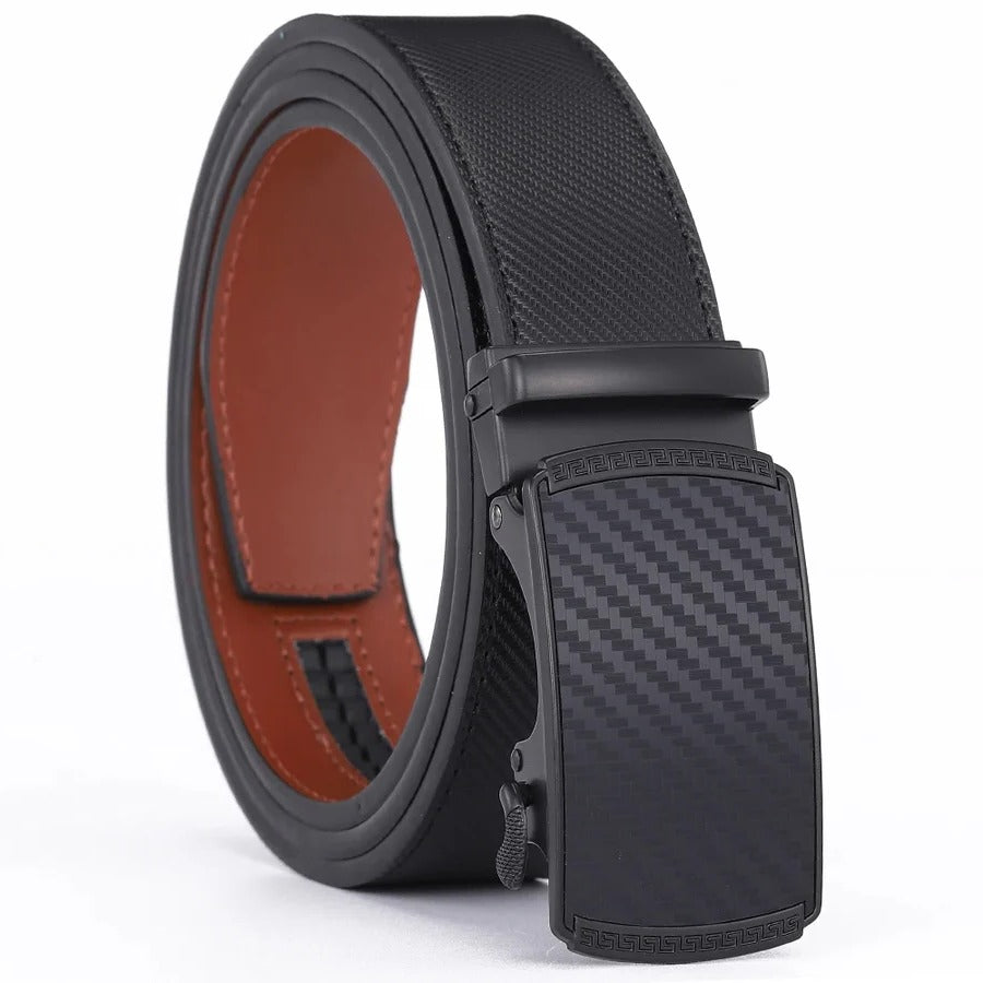 Men's Leather Belt with Automatic Buckle