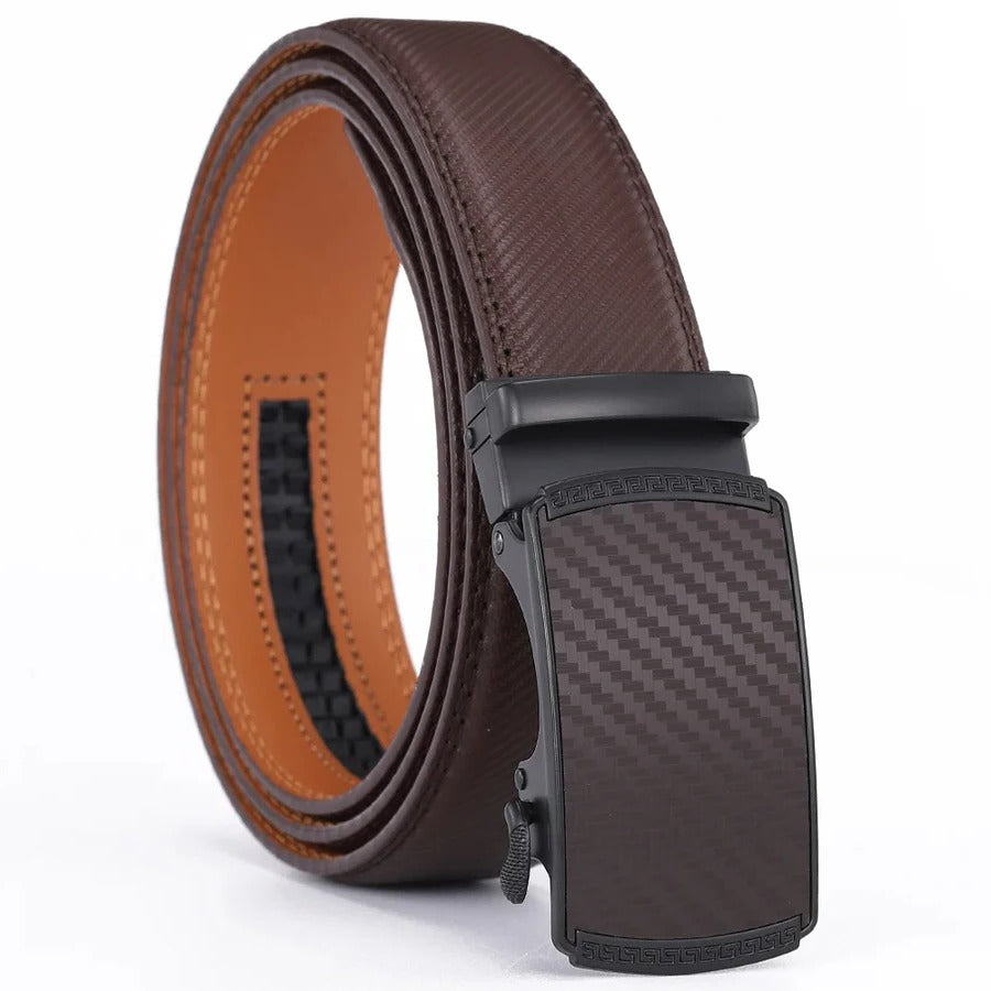 Men's Leather Belt with Automatic Buckle