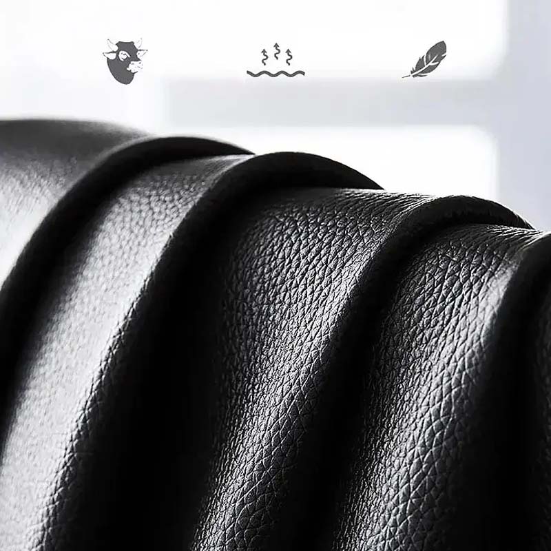 Men's Winter Leather Hat with Lambskin Ear Flaps and Flat Top