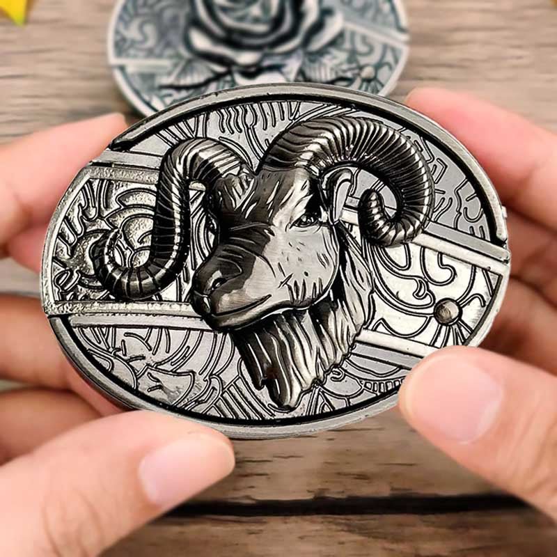 Metal Oval Cowboys Belt Buckle