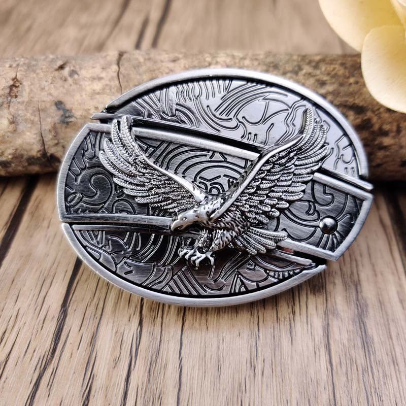 Metal Oval Cowboys Belt Buckle