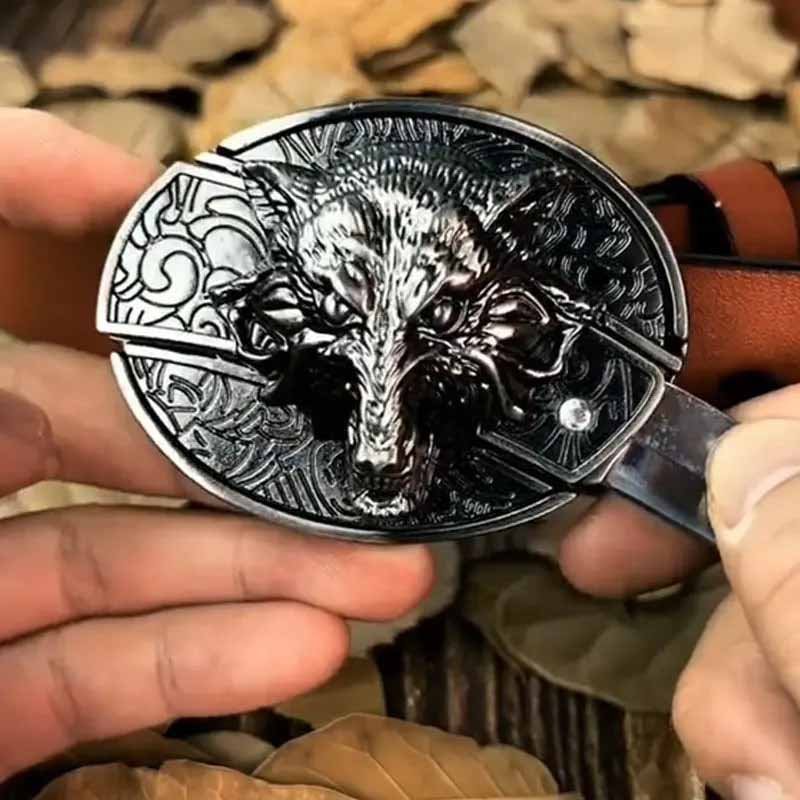 Metal Oval Cowboys Belt Buckle