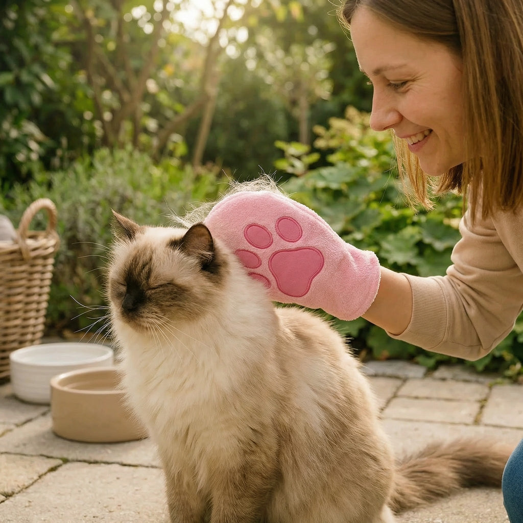 Microfiber Pet Grooming Glove – Dry Bath Towel & Coat Cleaner for Cats