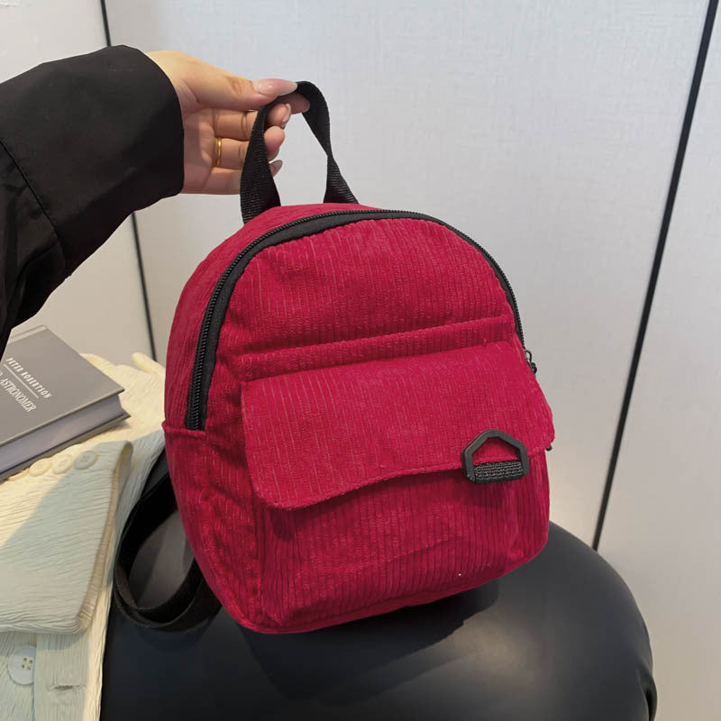 Mini Corduroy Backpack – Compact, Durable & Anti-Theft