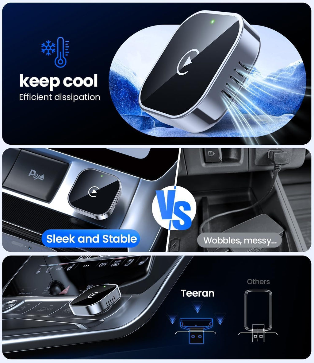 Mini Wireless CarPlay Adapter with Dual-Band Connection and Compact Design