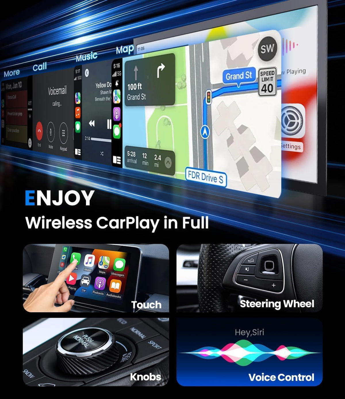 Mini Wireless CarPlay Adapter with Dual-Band Connection and Compact Design