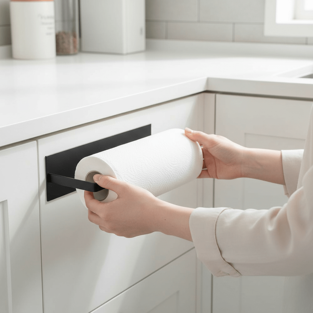 Modern Wall Mount Paper Towel Holder – Durable Iron Construction