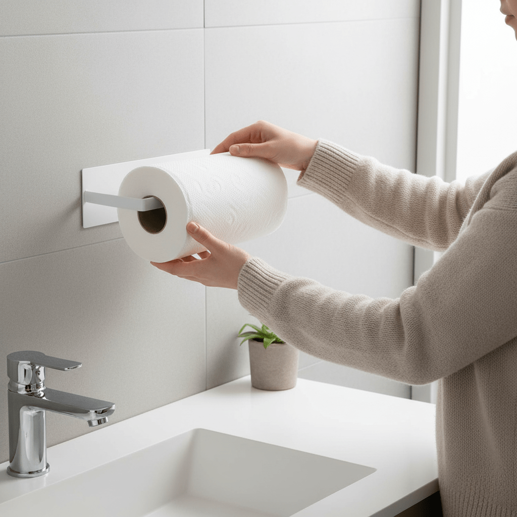 Modern Wall Mount Paper Towel Holder – Durable Iron Construction