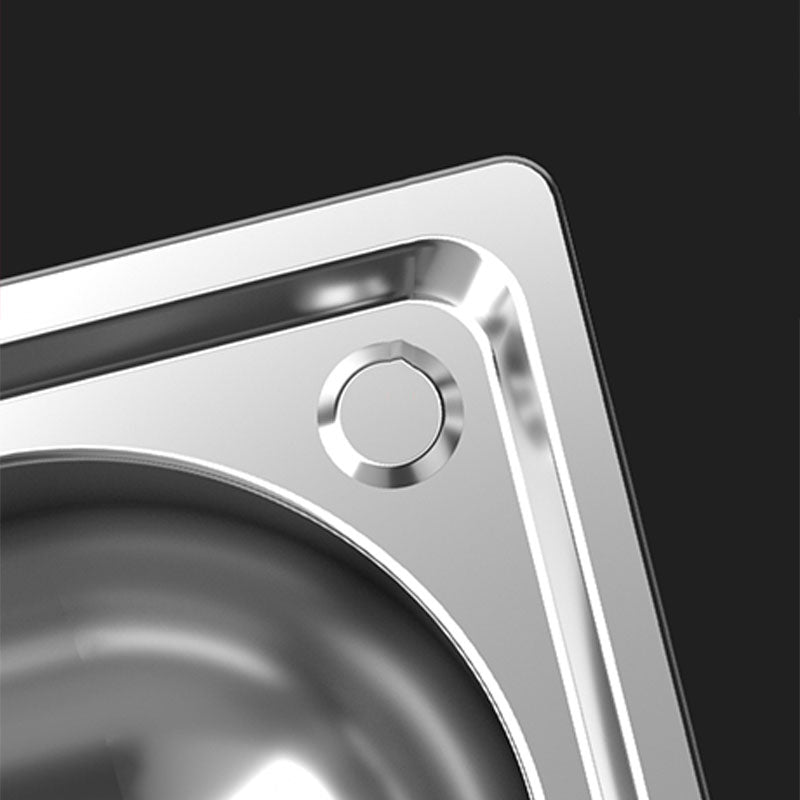 Modern workstation undermount kitchen sink in stainless steel with waste assembly and faucet