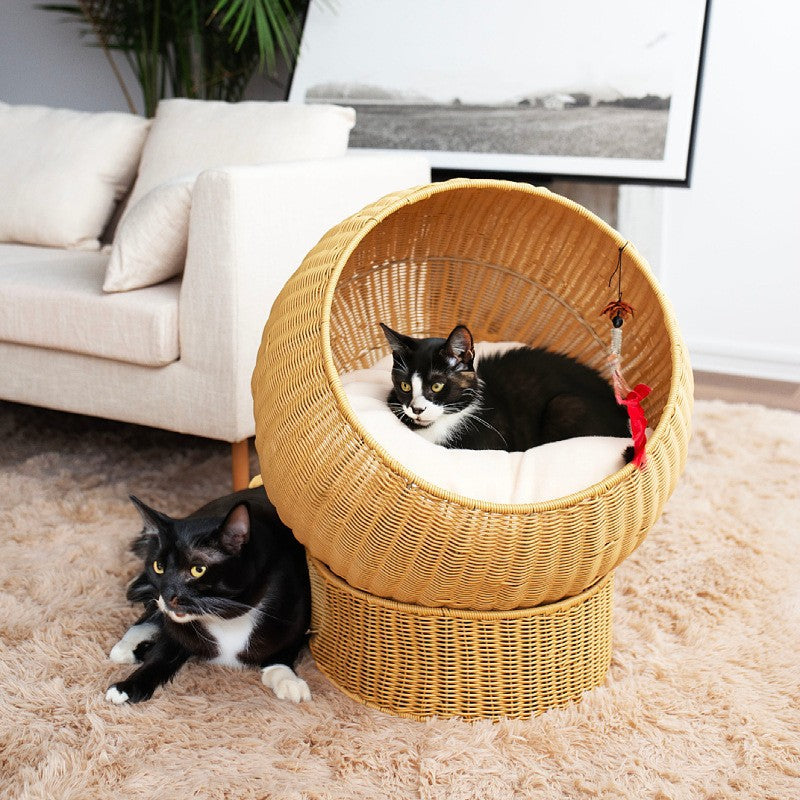Modern Woven Cat Bed
