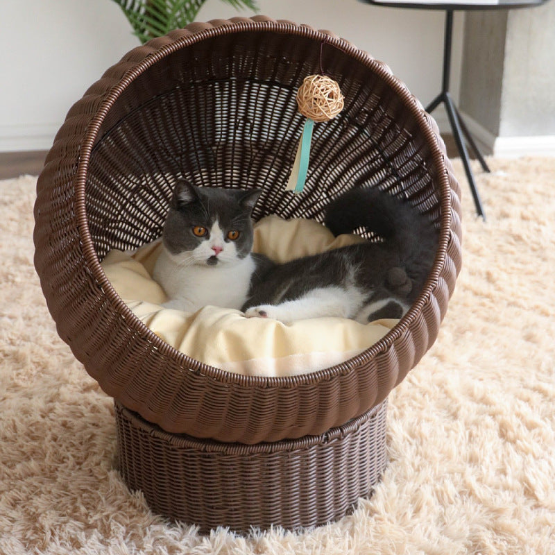 Modern Woven Cat Bed